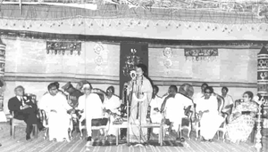 Prime Minster Indira Gandhi speaking at the Bala Mandir Silver Jubilee function in 1974