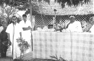 Kamaraj releases a souvenir at a function in 1965